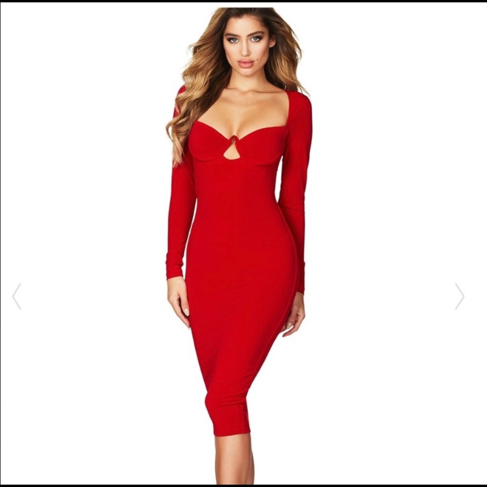 Nookie Red Midi Dress 🔥